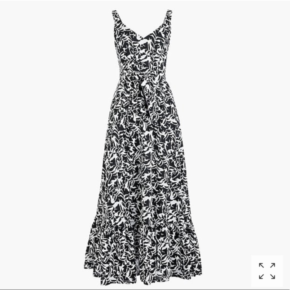 LAST ONE! J. CREW Tiered Cotton / Linen Maxi DRESS - Picture 3 of 8